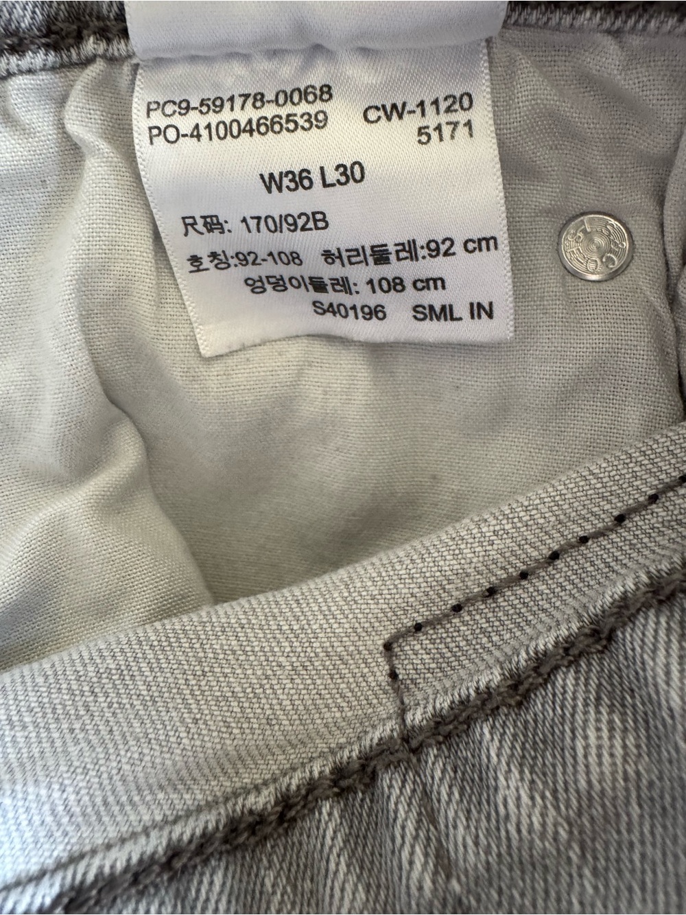 Levi Strauss Men's Signature Gray Denim Slim Fit Jeans SZ 37 Slim - Picture 5 of 6